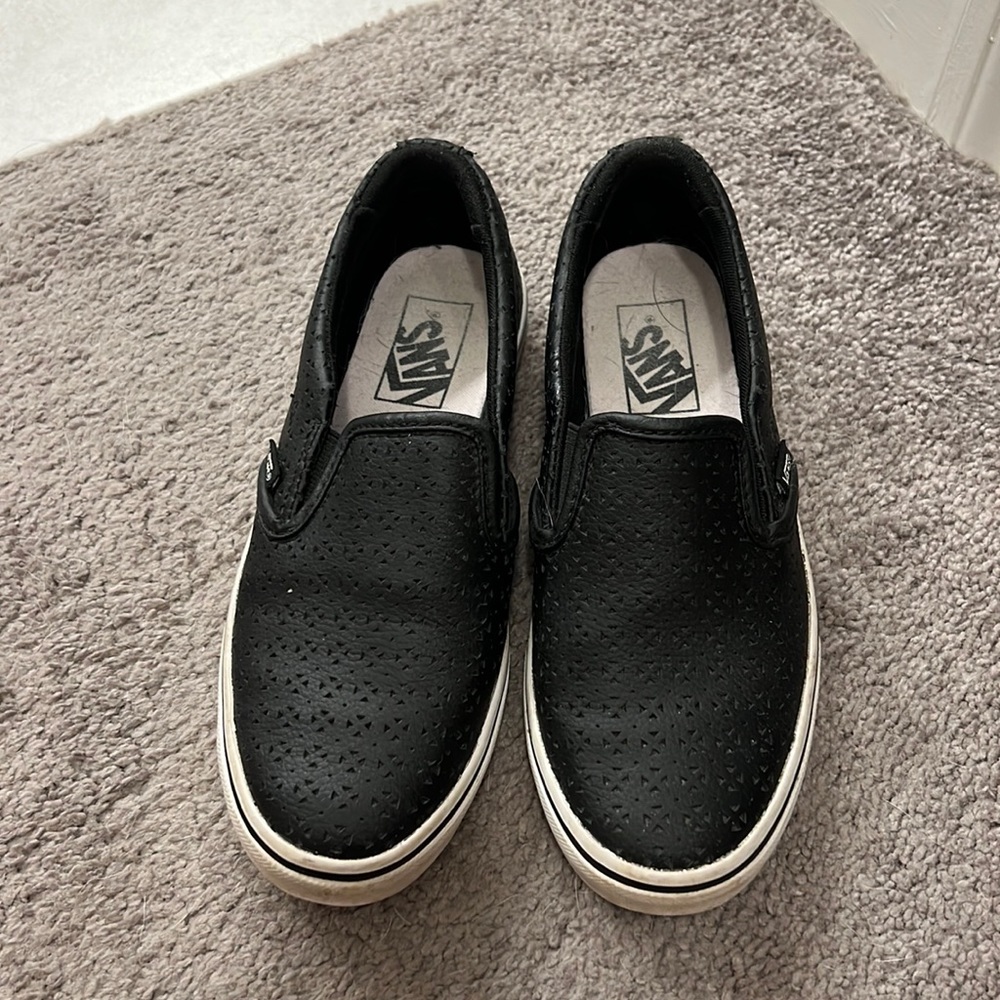 Leather Vans Slip Ons W 6